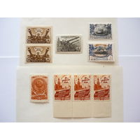 Серия марок и марки СССР 1945-46 гг.! Чистые (MNH **)! День артиллерии, Тыл-фронту, Выборы. Есть с полями и сцепки. Состояние.