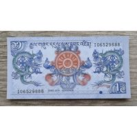 Werty71 Бутан 1 нгултрум 2019 UNC банкнота