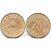 Латвия 20 сантимов 2007