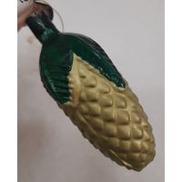 Игрушка ёлочная Шишка Еловая (яркая), стекло. СССР