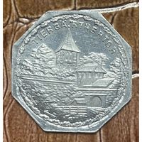 Германия Нюрнберг нотгельд 20 пфеннигов 1920 год. Ворота Тиргартнертор . трамвайный жетон