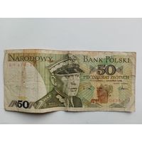 БАНКНОТА 50 ЗЛОТЫХ-ПОЛЬША 1988 Г. (GM)