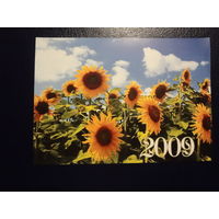 Календарик 2009 г.  Брестская типография.  Подсолнухи.