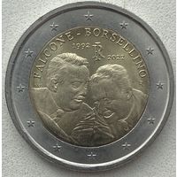 Италия 2 евро 2022 г. 30 лет со дня смерти судей Джованни Фальконе и Паоло Борселлино