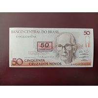 Бразилия 50 крузейро на 50 крузадо 1990 UNC