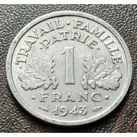 Франция 1 франк, 1943    ( 1-15-2 )