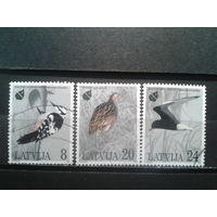 Латвия, 1995. Птицы, полная серия. Mi-3,50 евро гаш.