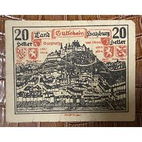 Нотгельд Австрия Зальцбург 20 геллеров 1920 год