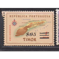 Тимор Португальские колонии Карта острова Тимор 1960 год лот 7 С НАДПЕЧАТКОЙ ЧИСТАЯ