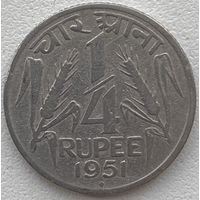 Индия 1/4 рупии 1951 г. Бомбей