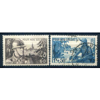Франция - 1940г. - для солдат - 2 марки - полная серия, MH, гашёная [Mi 464-465]. #2-Fr-59-A-2
