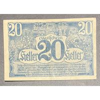 Нотгельд Австрия Оберостерейх 20 геллеров 1920 год