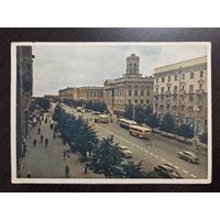 Минск Проспект Сталина 1960-е подписанная открытка СССР