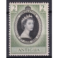 84.BrKS. Великобритания. Колонии. Антигуа. Коронация Елизаветы II. 1953 г. 2c. Mi.#100.