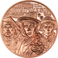 Острова Кука 1 доллар 2024г. "Дикий Запад.". Монета в капсуле; сертификат. МЕДЬ 50гр.