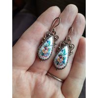 Серьги. Финифть.