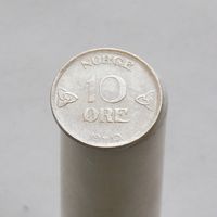 Норвегия 10 эре 1919 В  СЕРЕБРО
