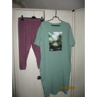 Ночная сорочка с принтом+лосины Р.54-56