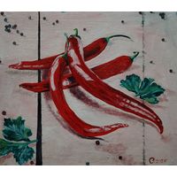 Картина маслом Перчики чили