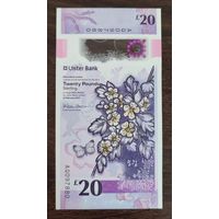 Северная Ирландия 20 фунтов 2019 года  P-345a Ulster Bank полимер UNC