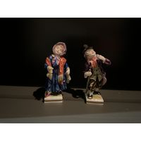 Статуэтка Жанровая Пара Нищие Попрашайки Германия Volkstedt