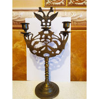 Канделябр подсвечник старинный с двуглавым орлом.