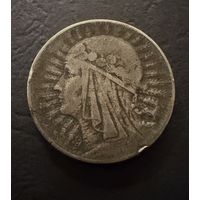5 злотых 1933 г.  Польша. (2)  Ядвига.  Серебро. ЛЮКС