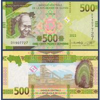 Гвинея, 500 франков 2022 г, P-W52 (DV, женщина, горнодобывающий конвейер), UNC