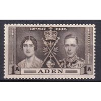 29.BrKS. Великобритания. Колонии.  Аден. Коронация Георга VI и Елизаветы. 1937 г. 1a. Mi.#13.