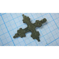 Крестик старинный, нательный. Бронза, литье.