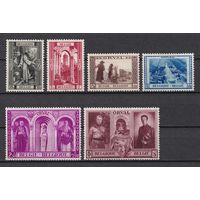 26.Bg. Бельгия. Реконструкция аббатства Орвал. 1939 г. Полная серия. (*). Mi.##514-519.