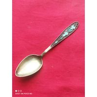 Ложка Серебро, СССР,875,Красивая..., орнамент, глазурь,без Минимальной цены