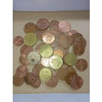 Сборный лот монет Евро центы  44 монеты  . С рубля .