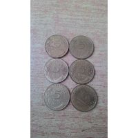 Франция, сборный лот 5 сантимов 1966, 1973, 1983, 1984, 1987, 1988 годов.