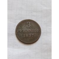 3 пфеннинга 1837 года