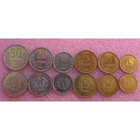 Узбекистан. набор 6 монет 1,3,5,10,20,50 тийин 1994 года