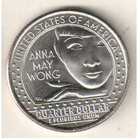США квотер 2022 Выдающиеся Женщины Анна Мэй Вонг двор D
