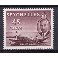 101.BrKSe. Великобритания. Колонии. Сейшельские острова. Георг VI. Местные мотивы. 45C. 1952 г. Mi.#162.*