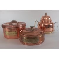 Набор, емкости, посуда для хранения латунь медь бронза Бельгия