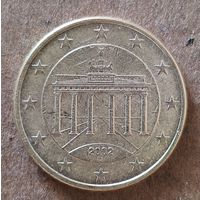 Германия  50 евроцентов 2002 г., отметка мд., "J" - Гамбург,  KM# 212