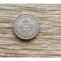 Werty71 Маврикий Британская колония 1/4 рупии 1975 Елизавета 2