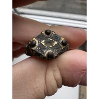 Рогатый Перстень с остатками позолоты. старинный