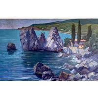 Журавков Ф.Н.;80/120см;х/м;Море и камни