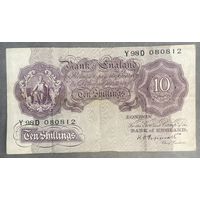 Банкнота 10 шиллингов 1940-1948 год. Великобритания. Георг VI.