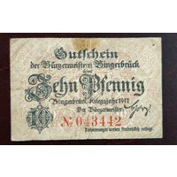 1917 год Германия 10 пфеннигов