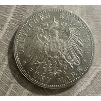 Шикарные 5 марок 1909 Лейпцигский университет в ярком штемпельном блеске и прекрасной патине! редкая . много лотов!