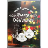 С Новым годом! AHMAD TEA. Открытка большая, двойная. Латвия