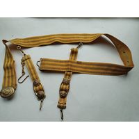 Ремень парадный офицера ВМФ СССР с подвесами для ношения кортика. длина до 119 см