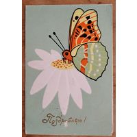 Поздравляю! Пинская типография. 1967 г. Двойная. Подписана.