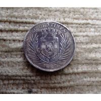 Werty71  Бельгийское Конго 50 сантимов 1887 Редкая Серебро